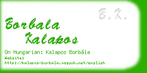 borbala kalapos business card