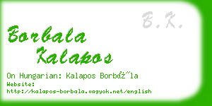 borbala kalapos business card
